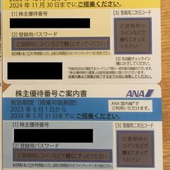 ANA株主優待券2枚セット　期限24.5.31他