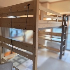 木製ロフトベッド　ダブルサイズ
