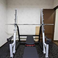 【美品】ハーフラックベンチプレス100kg 5kgダンベル2個