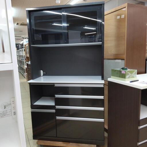 食器棚　キッチンボード　キッチン収納　ブラック