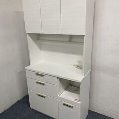 ニトリ キッチンボード ソレル 幅100 ホワイト レンジボード NITORI 食器棚 中古家具 店頭引取歓迎 R7799