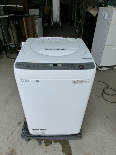 SHARP 縦型洗濯機　シャープ 7.0kg ES-GE7B 2018年製