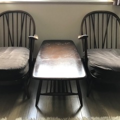 ERCOL ラウンジチェア2脚　テーブル　セット