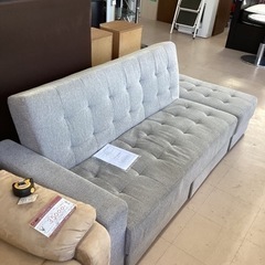 美原店 ソファベッド 引き出し付き 肘付け替え可能 3人掛けソファ