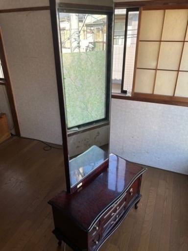 大きい鏡のドレッサー 姿見 昭和レトロ 家具