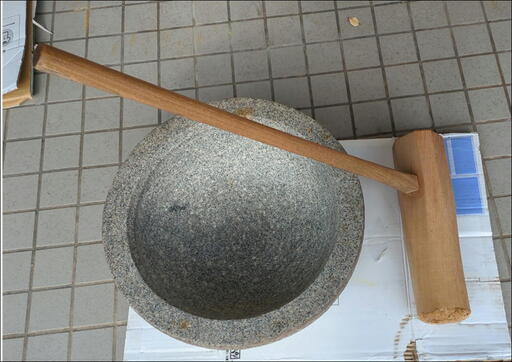 餅つきセット専用台無 もちつき 杵 キネ 石臼 石うす いしうす セット販売