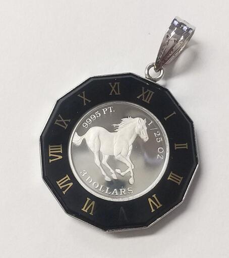 純プラチナ ホース 馬 1/25oz コイン ペンダントトップ