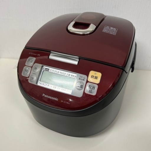 【引取】Panasonic パナソニック スチーム IH ジャー 炊飯器 ルージュブラック 2018年製 SR-SY186J