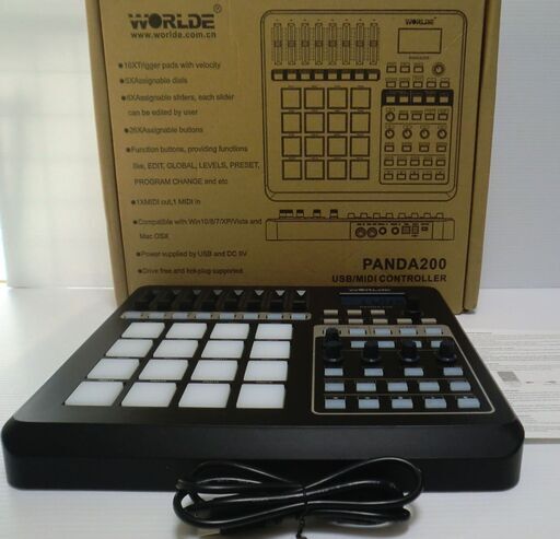 WORLDE PANDA200 ポータブル 16ドラムパッド USB MIDIコントローラー