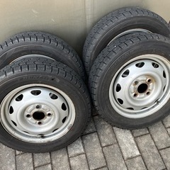 12/9お譲り完了/溝有だけどボロい155/65R13スタッドレ...