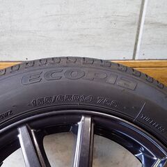【お取引終了！】★軽乗用車用新品14インチアルミホイール（155/65R14中古タイヤ付き）