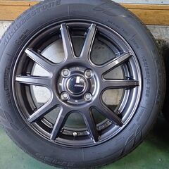 【お取引終了！】★軽乗用車用新品14インチアルミホイール（155/65R14中古タイヤ付き）