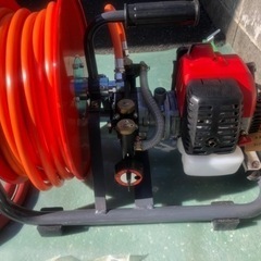 噴霧器　麻場　エンジン式ポンプティー