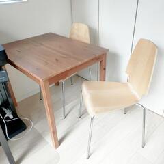 IKEA　テーブル、椅子2脚セット