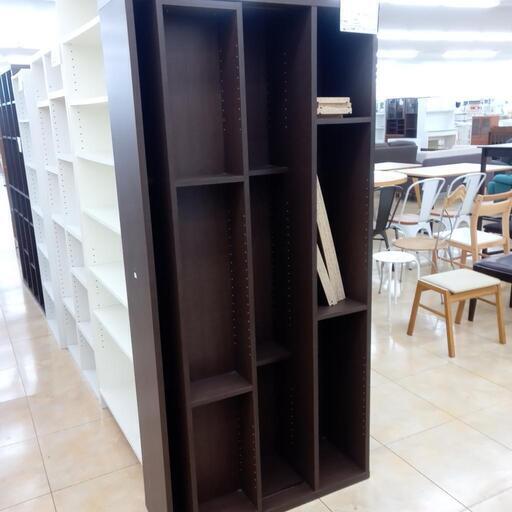 ★ジモティ割あり★  書棚 ダークブラウン H180×D30×W85 クリーニング済み OJ2878