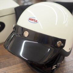 装飾・観賞用 BEETLE/ビートル SHORTY4 / アイボリー XLサイズ ハーフキャップヘルメット 外箱・タグ・保護袋 付き 