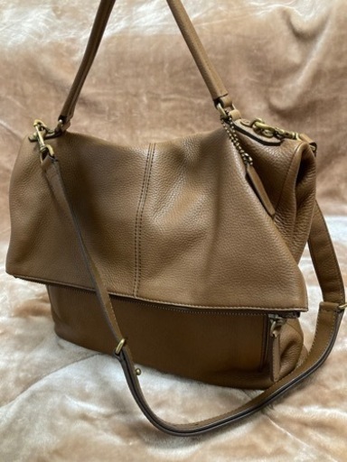 COACHコーチ　ショルダーバッグ　シボ革シュリンクレザー　ブリーカーレノックス