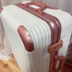 約46Lキャリーケース ピンク×ホワイト 白 スーツケース 旅行...