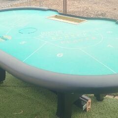 『好評完売ありがとう』ポーカーテーブル  バカラテーブル  ◆イス付き