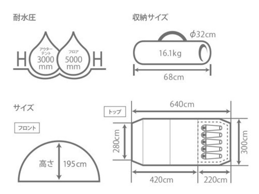 商談中　dod  カマボコテント2タン　使用二回