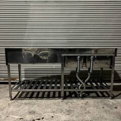 🔷🔶🔷WY9/72 ステンレス 2槽 シンク 流し台 2層 作業台 台付き 業務用 店舗用 厨房機器 W1800×D600×910mm ★直接引き取り歓迎🔷🔶🔷