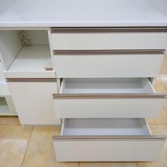 ★ジモティ割あり★  レンジボードブルーム付き 白 H200.5×D50×W114 クリーニング済み OJ2888