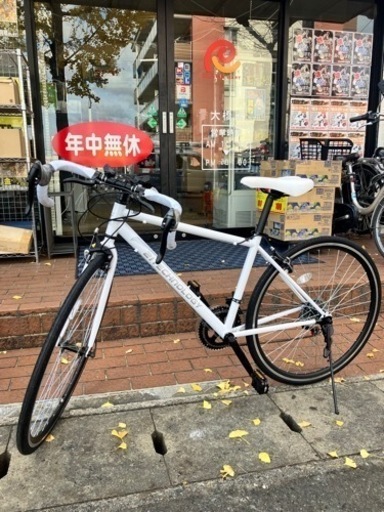 新品ロードバイク700C ロードバイク 21Technology 21テクノロジー ホワイト白NO.1214　※現金、クレジット、スマホ決済対応※