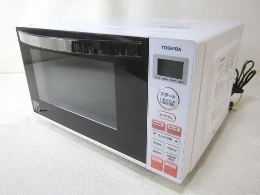 TOSHIBA 東芝 電子レンジ ER-SS17A フラット型 100V 900W 調理家電 簡単操作 動作OK