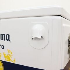 【2/26直売後】≪ZW1554ジ≫コロナビール クーラーボックス 保冷ボックス 栓抜き付き スチール製 横幅約45cm×高さ約29cm アウトドア用品 キャンプ