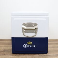 【2/26直売後】≪ZW1554ジ≫コロナビール クーラーボックス 保冷ボックス 栓抜き付き スチール製 横幅約45cm×高さ約29cm アウトドア用品 キャンプ