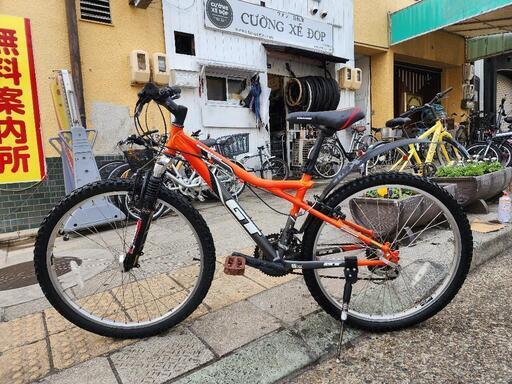 　ＭＴＢ　自転車　２６インチ　3x7変速　オレンジサドル　新品　配達可能