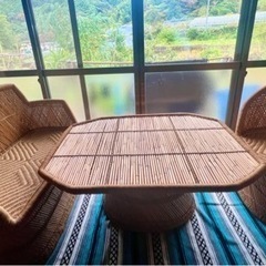 ラタン バンブー アジアン テーブル カフェ ソファー チェア 椅子 セット
