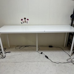 IKEA オディリス 200cm × 60cm 白デスク テーブル