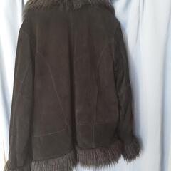 MARIE·CLAUDE 豚革 フェイクファーコート Mブラック