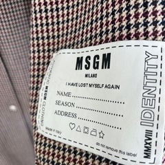 MSGMツイードチェックコート　【クリーニング済】