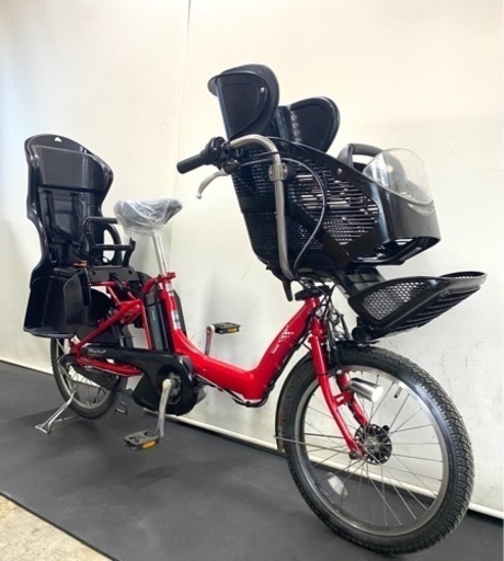 関東全域送料無料　業界最長12ヶ月保証　電動自転車　ブリヂストン　アンジェリーノ　20インチ 3人乗り 8ah 赤色