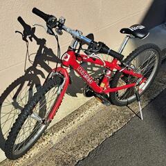 ルイガノ【22ｲﾝﾁ】LOUIS GARNEAU【J22】子供用自転車/キッズサイズ/マウンテンバイク/レッド/軽量アルミフレーム【前後ギア付き】