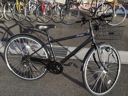 27インチ黒中古自転車修理済み