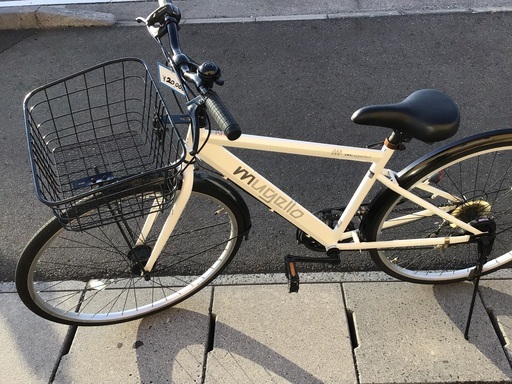 27インチ白色中古自転車整備済みmugello