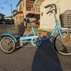 三輪車 ブリジストン ワゴン ブルー 20インチ 買い物に最適