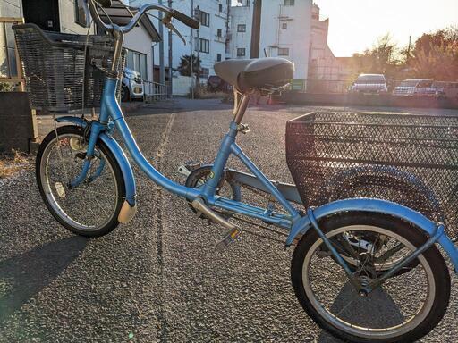 三輪車 ブリジストン ワゴン ブルー 20インチ 買い物に最適