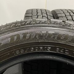 未走行に近い DUNLOP WINTER MAXX WM02 185/60R15 15インチ スタッドレス 4本 19年製 シエンタ ヴィッツ グレイス等　(MTD471) クレジットカード QRコード決済可能