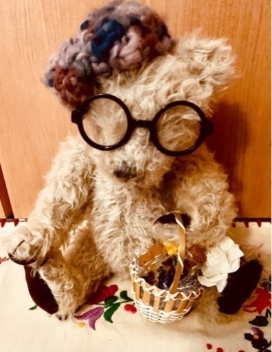 ハンドメイド　テディベア  めがね君