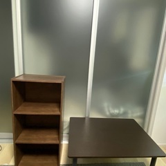ニトリのテーブルと３段ボックス