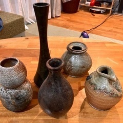 陶器の花瓶5個セット