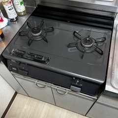 NORITZ テーブルコンロ＋山崎実業キッチンラック(ブラック)