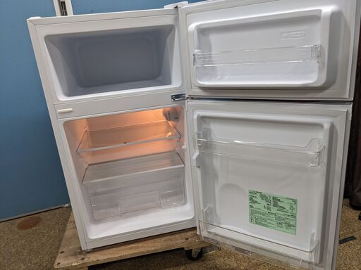 アイリスオーヤマ 2ドア冷凍冷蔵庫 87L 2021年製 PRC-B092D-W 両開き対応
