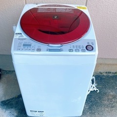 SHARP 洗濯機 ES-TX840-R 8kg プラズマクラス...