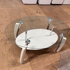 ガラステーブル 丸テーブル ローテーブル ホワイト