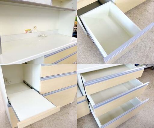 パモウナ Pamouna レンジボード 幅120 カップボード 食器棚 キッチンボード 白色系 ホワイト 札幌市